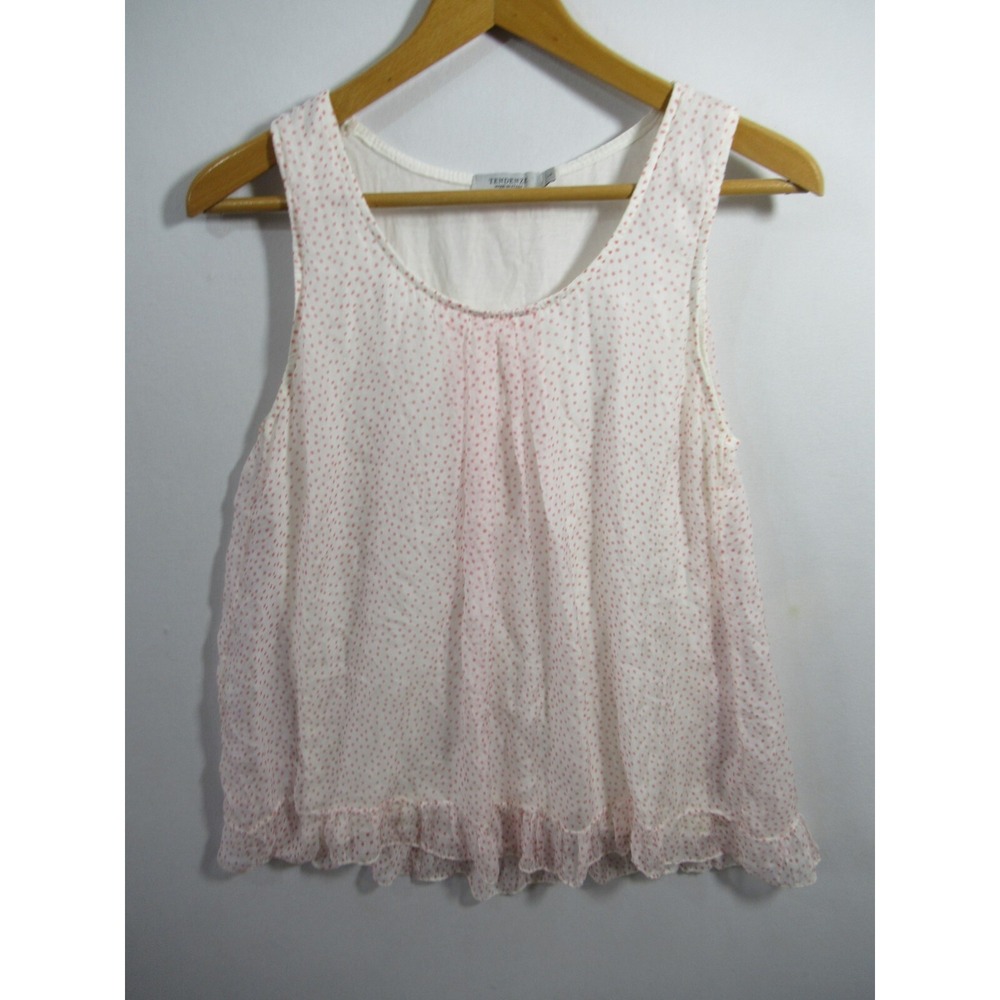 Tendenze Silk Chiffon Polka Dot Blouse Women L Sleeveless Lined Made in Italy